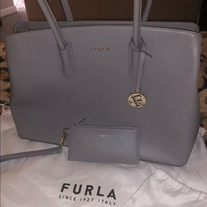 Furla bag & wristlet wallet set .